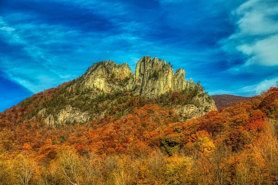 Mountain Photograph - The Seneca Rocks In Autumn by Mountain Dreams