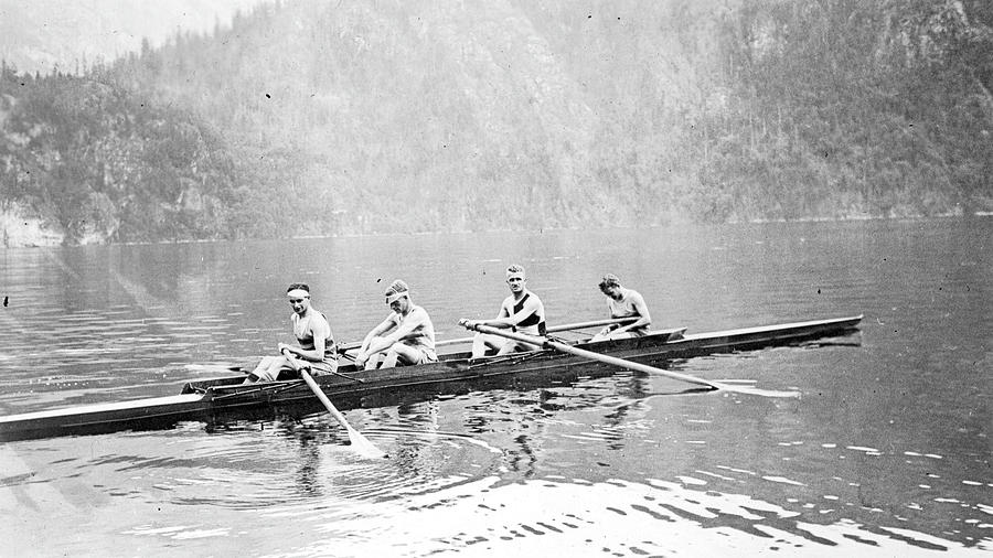 The Senior Four rowing 1927 Painting by Celestial Images
