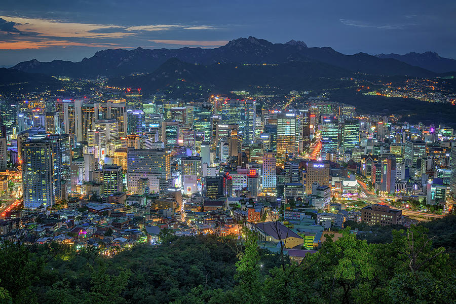 Skyline Photograph - The Seoul Skyline by Rick Berk