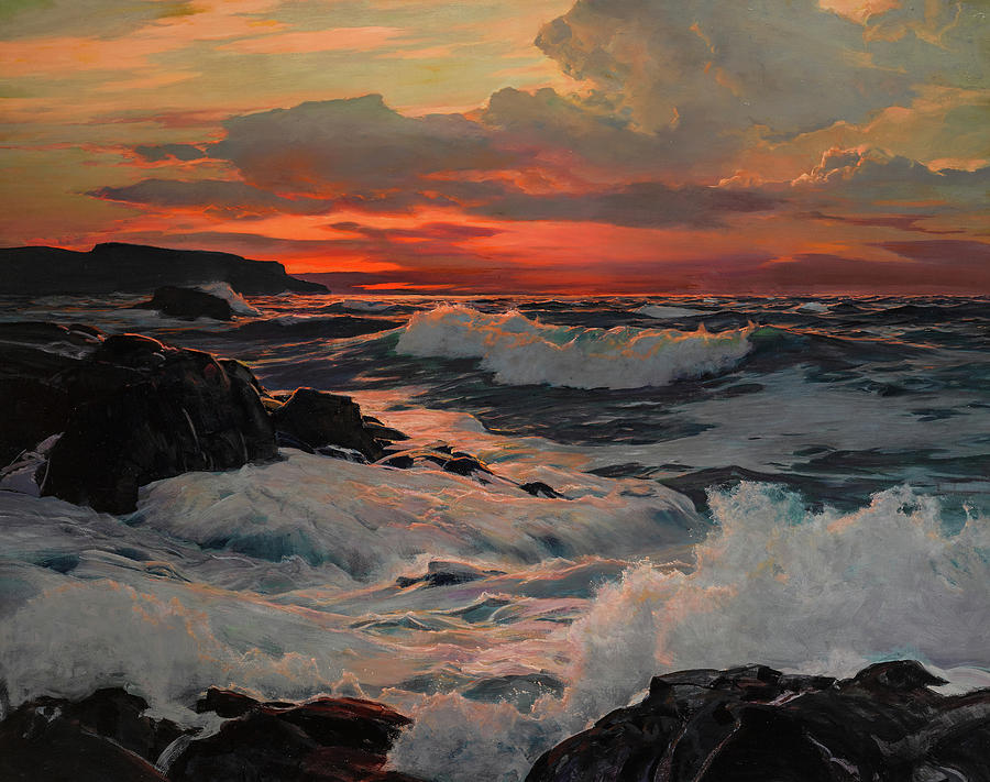 Frederick Judd Waugh Painting - The Setting Sun by Frederick Judd Waugh