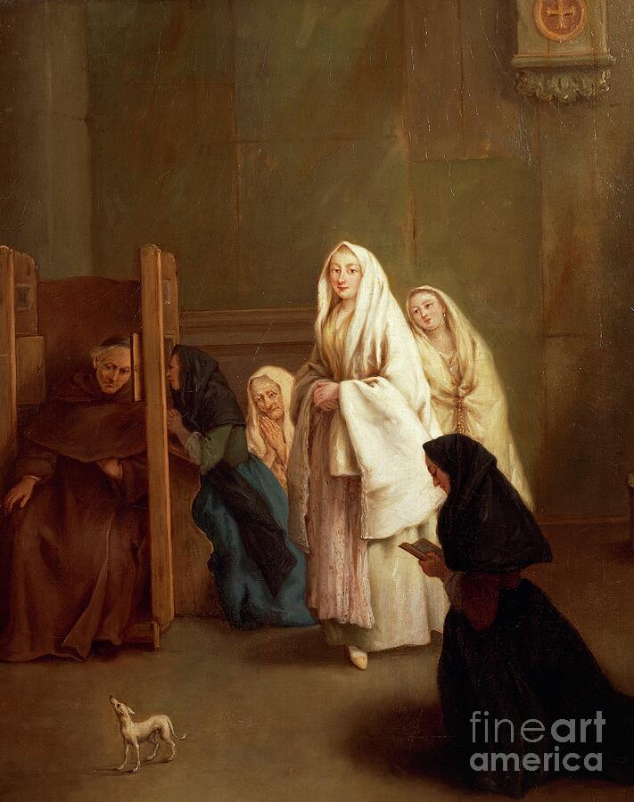 The Seven Sacraments Confession By Pietro Longhi Painting by Pietro ...