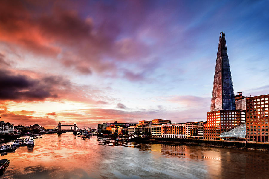 Architecture Digital Art - The Shard & Tower Bridge, London by Antonino Bartuccio