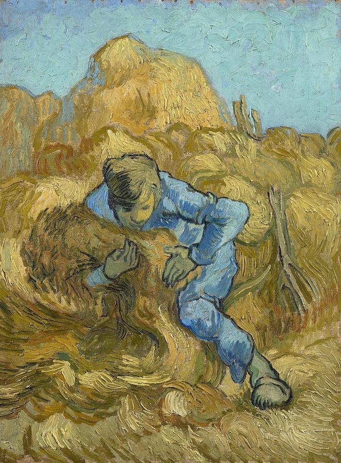 The Sheaf-Binder -after Millet-. Painting by Vincent van Gogh -1853-1890-