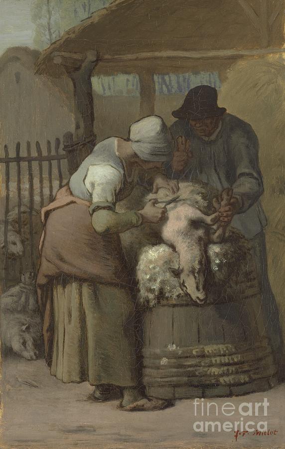 The Sheepshearers, 1857-61 Painting by Jean-francois Millet