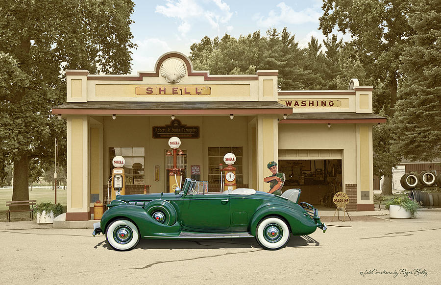 The Shell station -1940 by Roger Beltz The Shell station -1940 by Roger Beltz