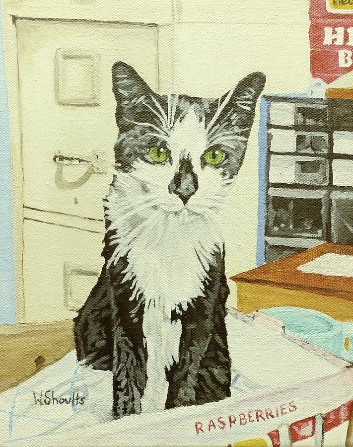 The Shop Cat Painting by Wendy Shoults