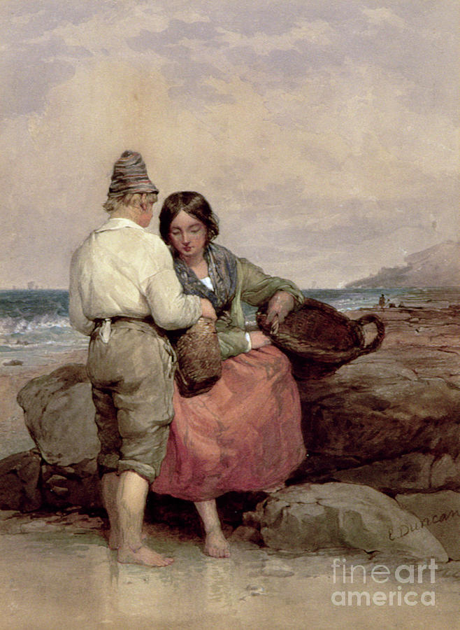The Shrimpers Painting by Edward Duncan