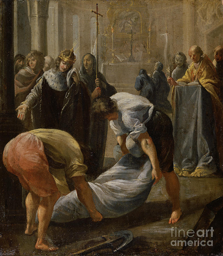 The Shrouding Of Abbot Suger Painting by Charles Erard Or Errard