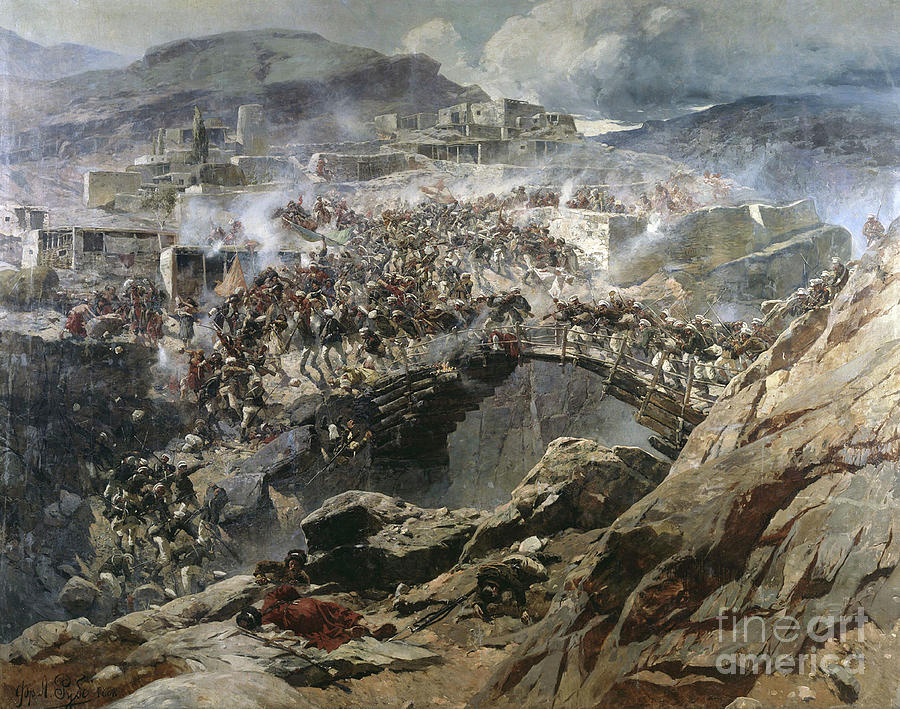 The Siege Of Akhoulgo, 1888 Drawing by Heritage Images