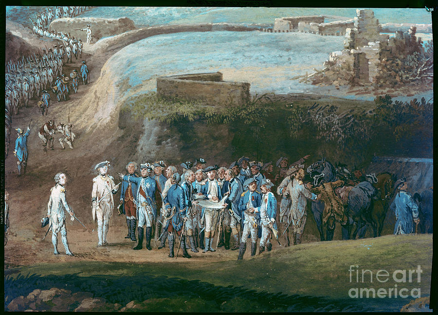 The Siege Of Yorktown, 1st-17th October 1781, Detail Of The Central ...