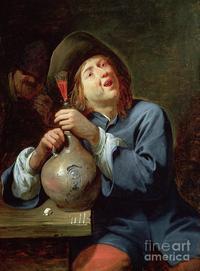 The Singer, 1644 Painting by David Ii Ryckaert