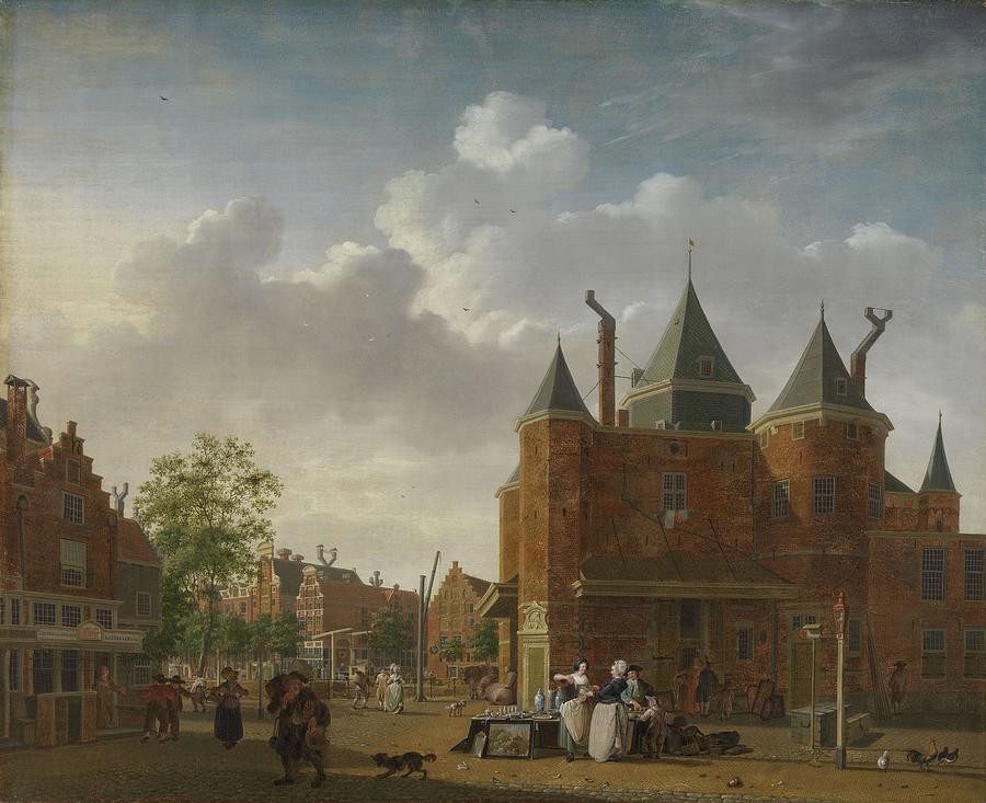 The Sint-Antoniuswaag in Amsterdam. De Sint-Antoniuswaag in Amsterdam. Painting by Isaac Ouwater