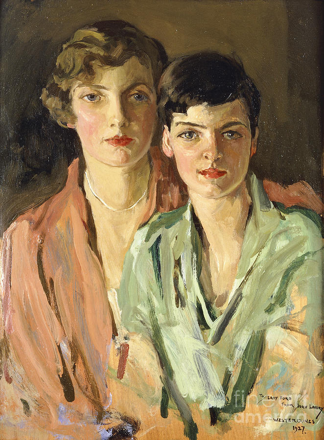 The Sisters, Joan And Marjory, 1927 Oil On Panel Painting by John Lavery