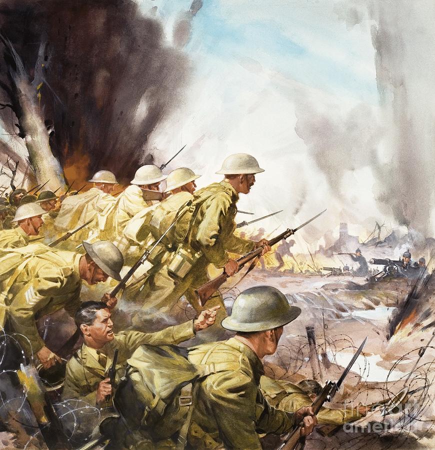 Mcconnell Painting - The Slaughter On The Somme by James Edwin Mcconnell