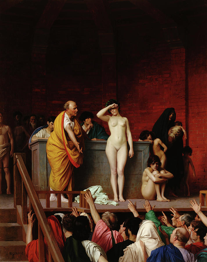Jean Leon Gerome Painting - The slave market in Rome by Jean-Leon Gerome