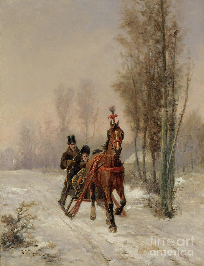 The Sledge Painting by Francois Duyck
