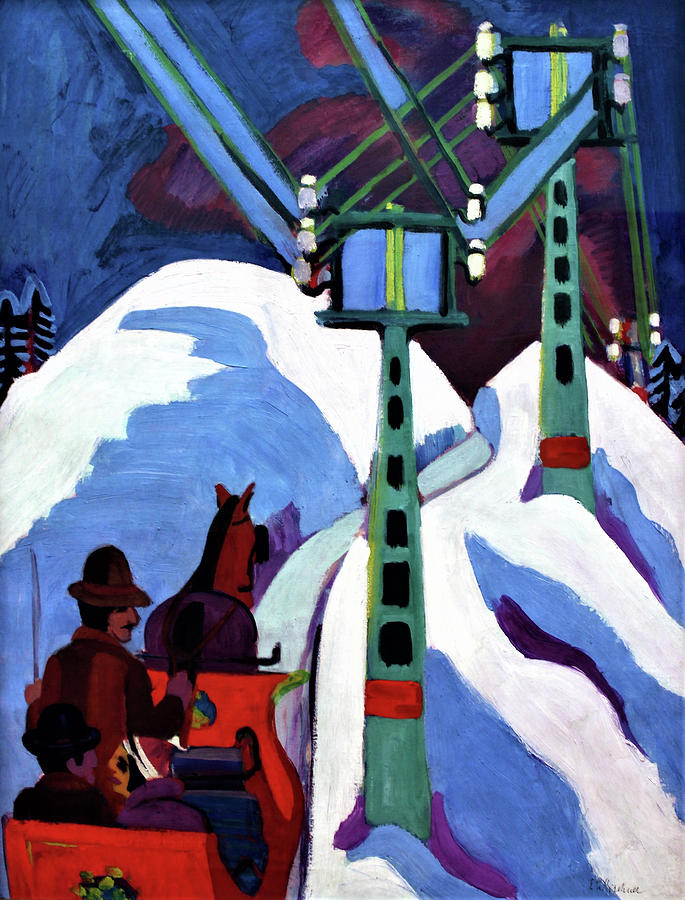 The Sleigh Ride Painting - The Sleigh Ride - Digital Remastered Edition by Ernst Ludwig Kirchner The Sleigh Ride Painting - The Sleigh Ride - Digital Remastered Edition by Ernst Ludwig Kirchner