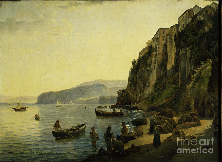The Small Harbour At Sorrento Drawing by Heritage Images