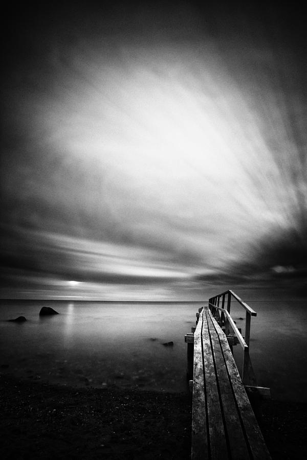 Black And White Photograph - The Small Wood Bridge by Joakim Orrvik