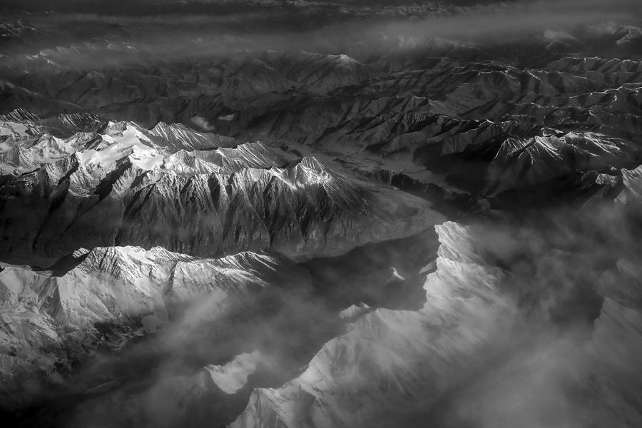 The Snow-capped Mountains And Clouds On The Tibet Plateau Photograph by ...