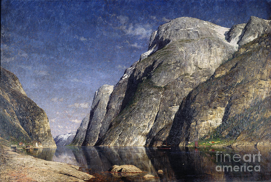 The Sognefjord, Norway, Circa 1885 Painting by Adelsteen Normann