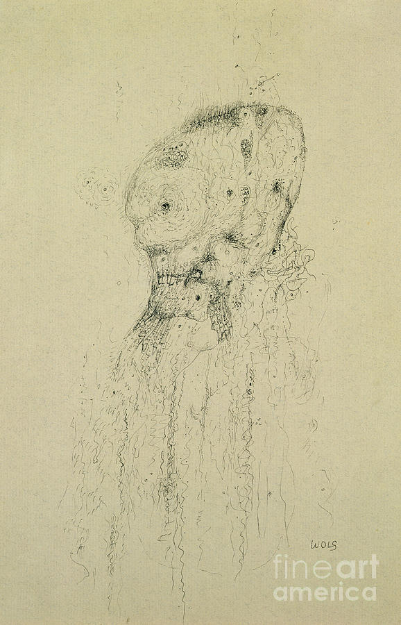 Loneliness Drawing - The Solitary One Or The Thinker, 1943 by Alfred Otto Wolfgang Schulze Wols