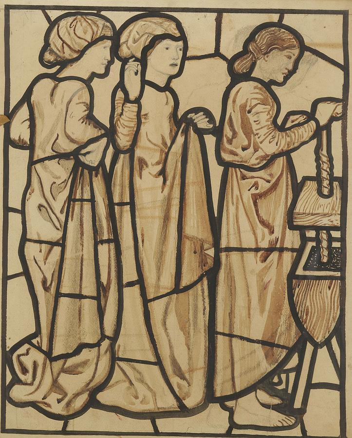 Vintage Drawing - The Song Of Solomon  My Mothers Children Were Angry by Sir Edward Coley Burne-jones