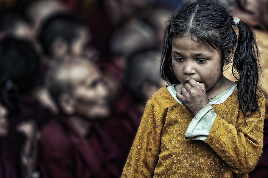 Portrait Photograph - The Song Of The Monks by Piet Flour