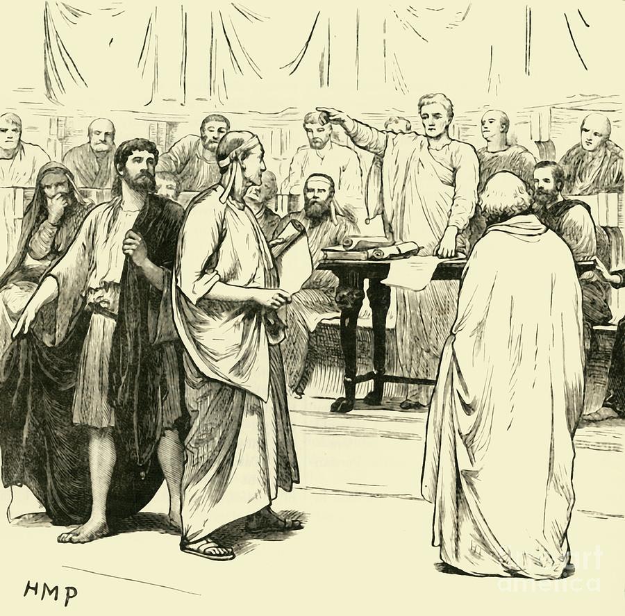 The Sophists Expelled From Rome Drawing by Print Collector