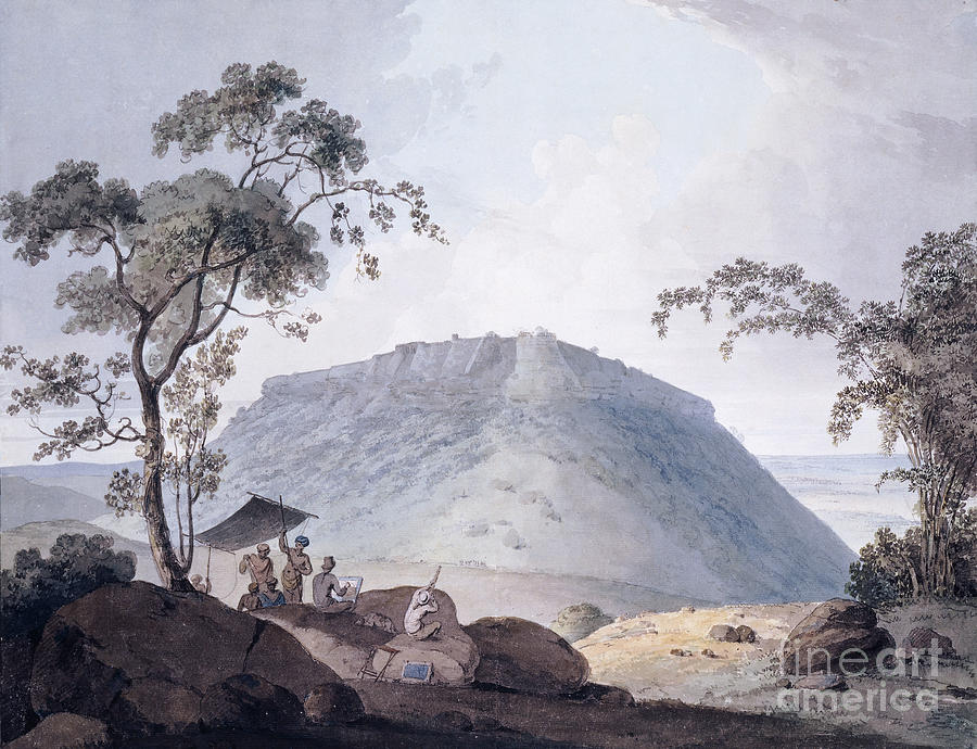 William Daniell Painting - The South East View Of Bijaigarh, Uttar Pradesh, C. 1790 by William Daniell
