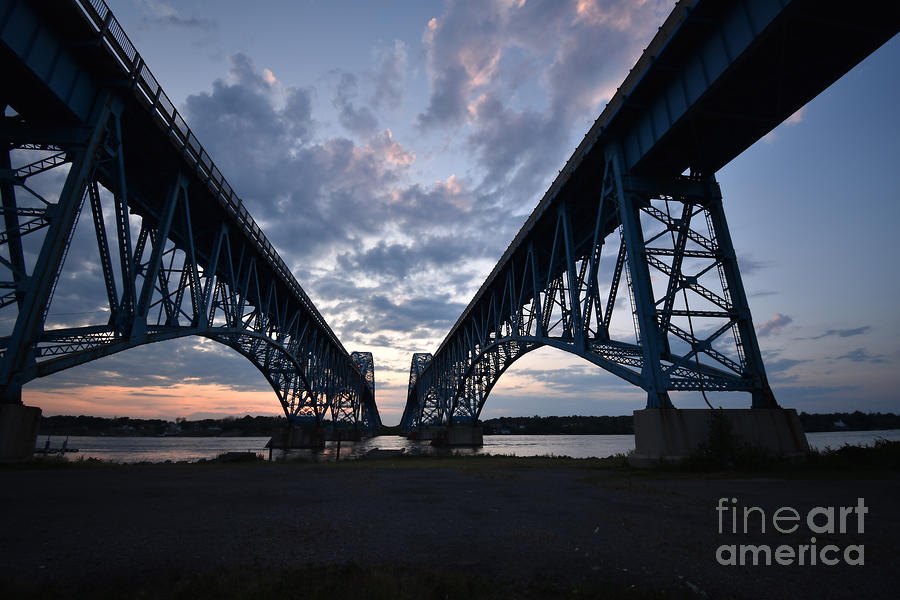 The South Grand Island Bridge At Sunset July 27, 2019 Photograph by Sheila Lee