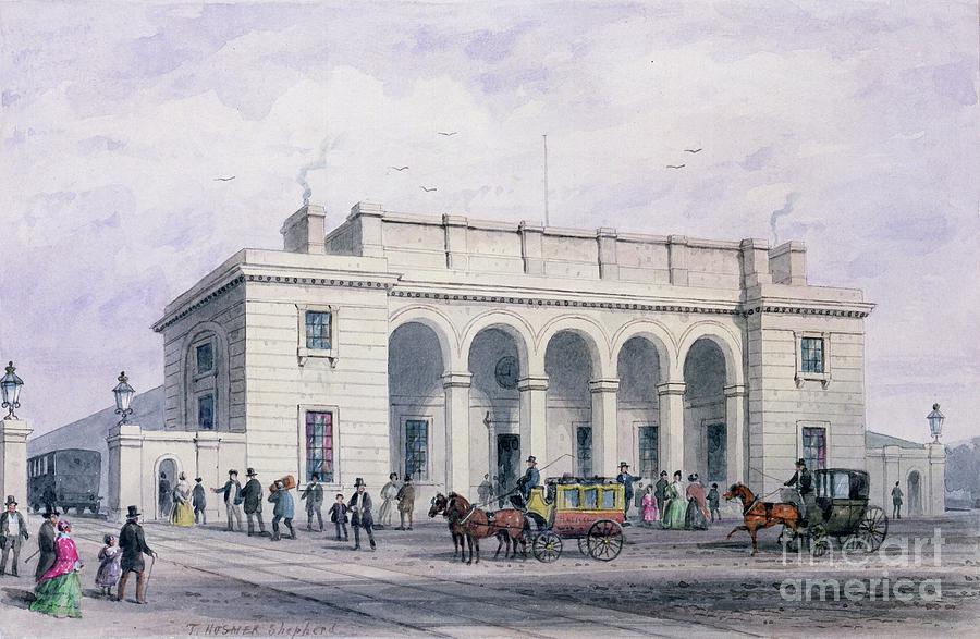 The South-western Railway Station At Nine Elms Vauxhall, 1856 Painting by Thomas Hosmer Shepherd