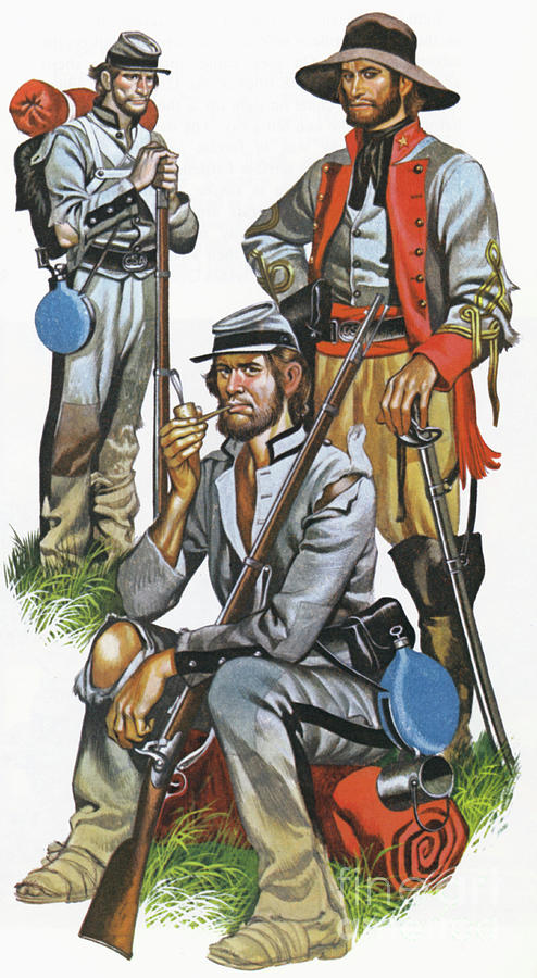The Southern army in the American Civil War Painting by Ron Embleton