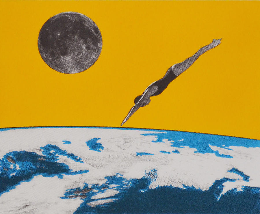 The Space Dive, 2016, (screen Print) Painting by Anne Storno