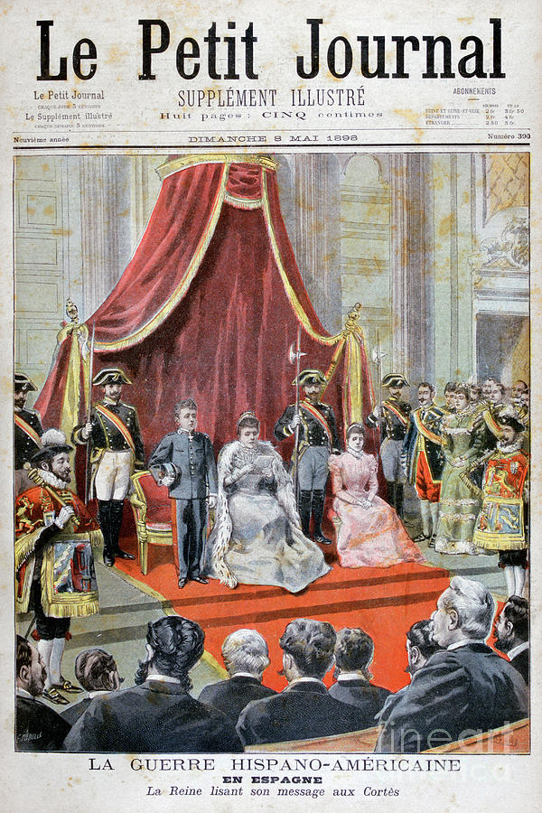 The Spainsh Queen Giving A Speech Drawing by Print Collector