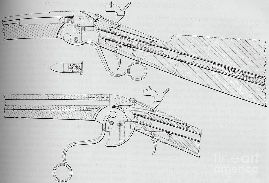 The Spencer Magazine Gun Used Drawing by Print Collector
