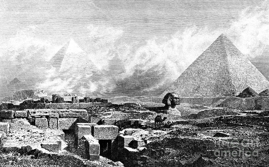 The Sphinx And Pyramids, Egypt, 1880 Drawing by Print Collector