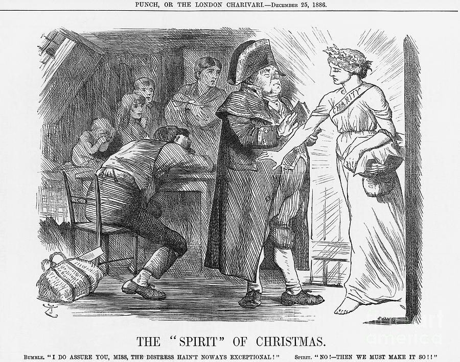 The Spirit Of Christmas, 1886. Artist Drawing by Print Collector