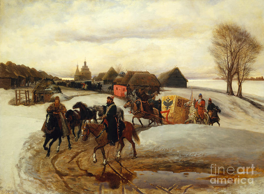 The Spring Pilgrimage Of The Tsarina Drawing by Heritage Images