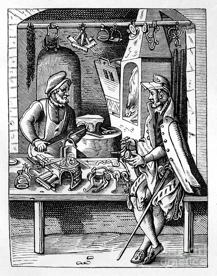 The Spur Maker, C1559-1591. Artist Jost Drawing by Print Collector