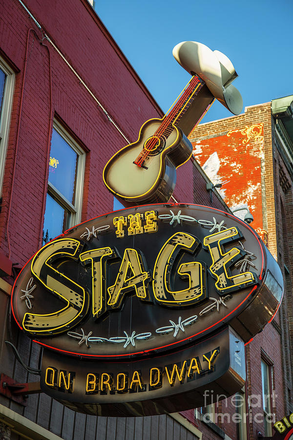 The Stage Broadway Neon Signage Nashville Tennessee Art  Photograph by Reid Callaway