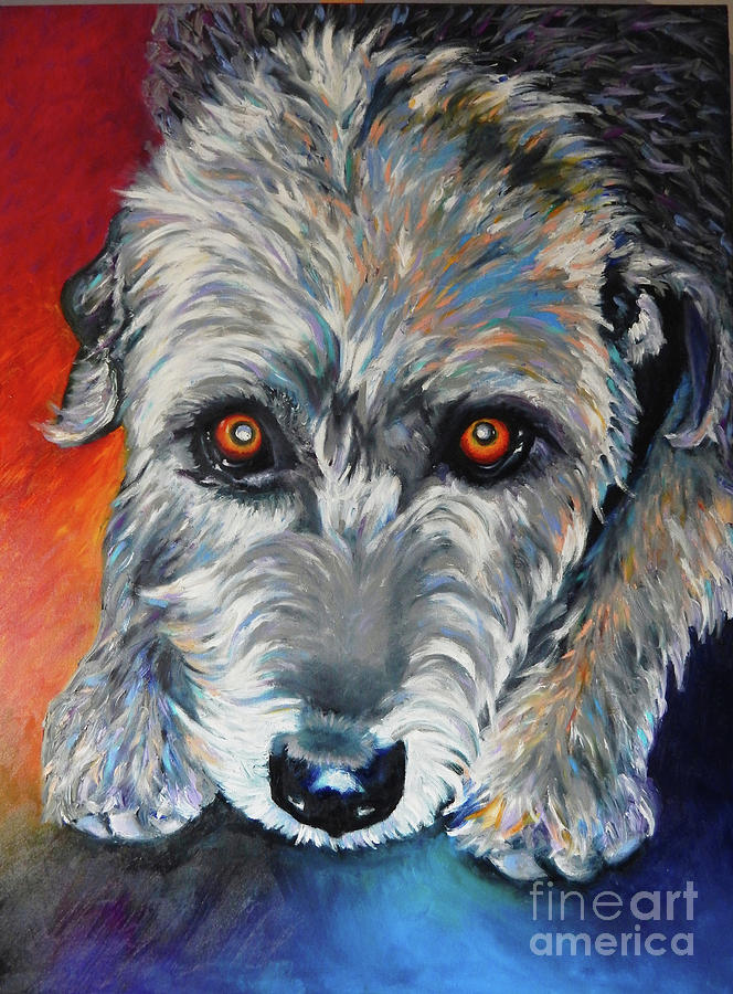 Dog Painting - The Stare by Suzanne Leonard