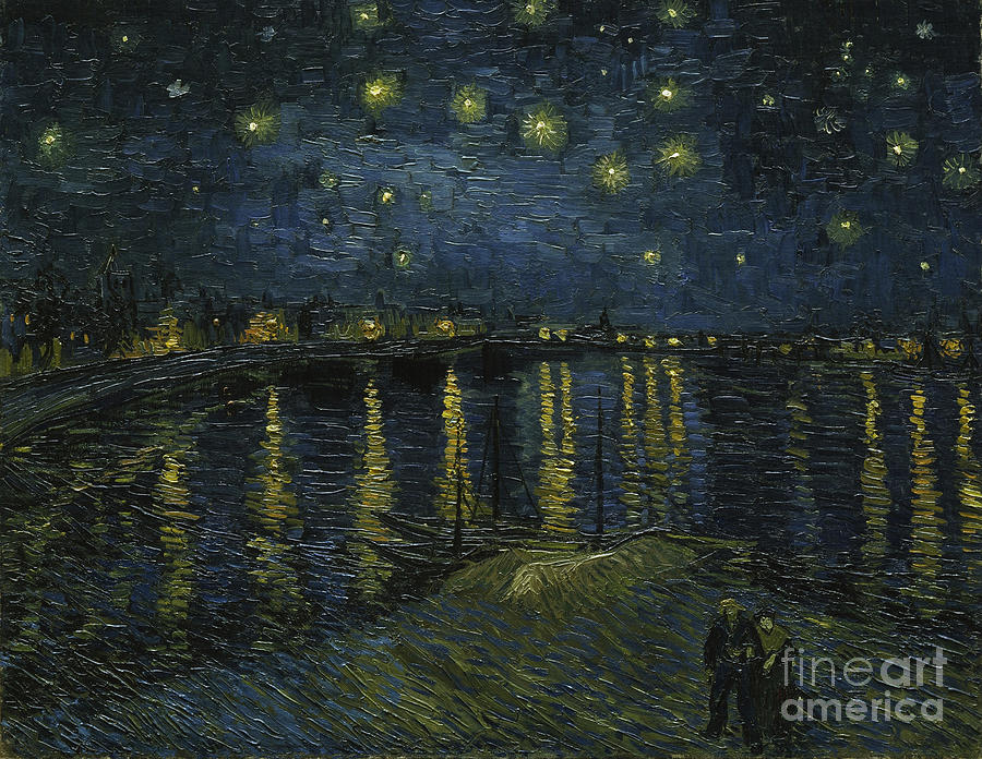 The Starry Night, 1888. Found Drawing by Heritage Images