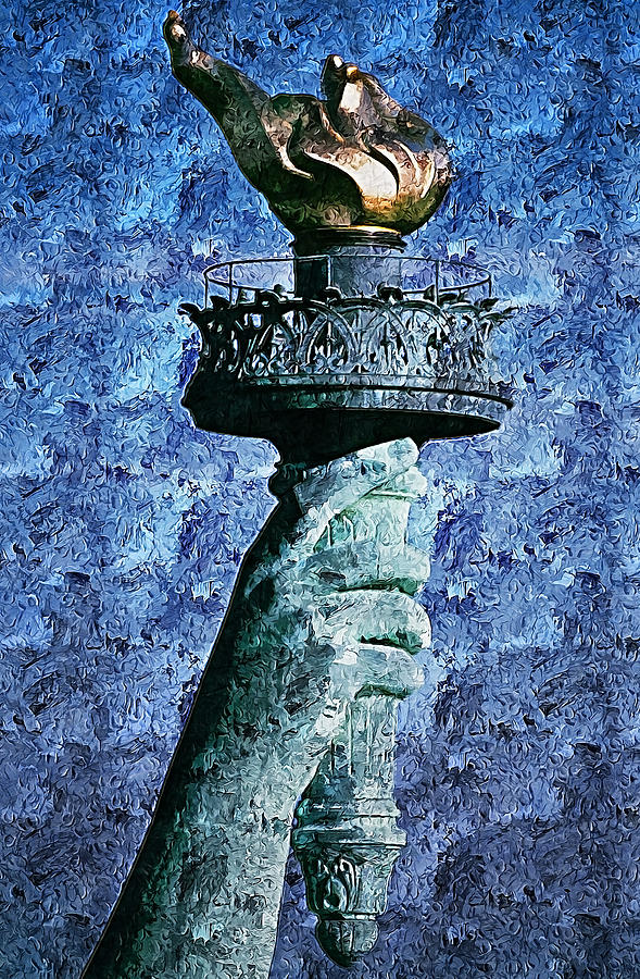 The Statue of Liberty - 01 Painting by AM FineArtPrints