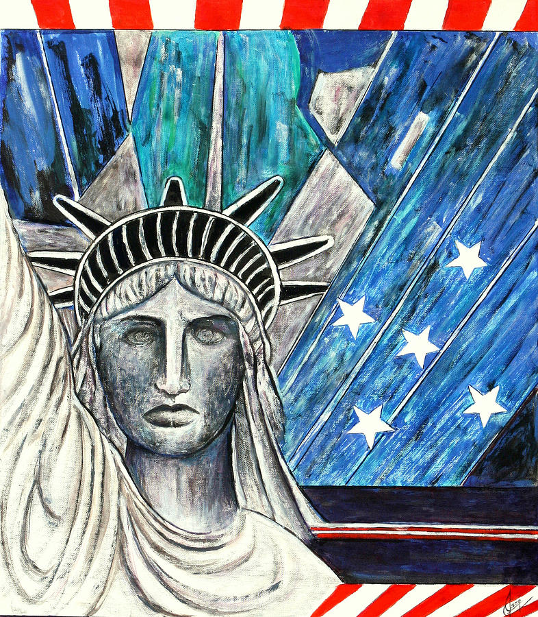 The Statue Of Liberty Painting by Jackie Nourigat