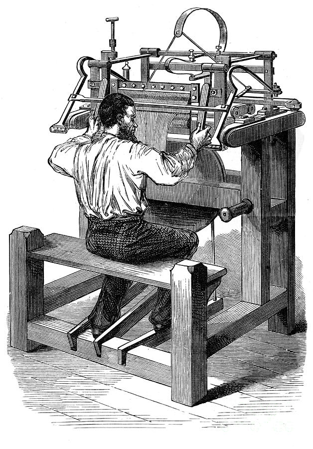 The Stocking Frame, C1880 Drawing by Print Collector