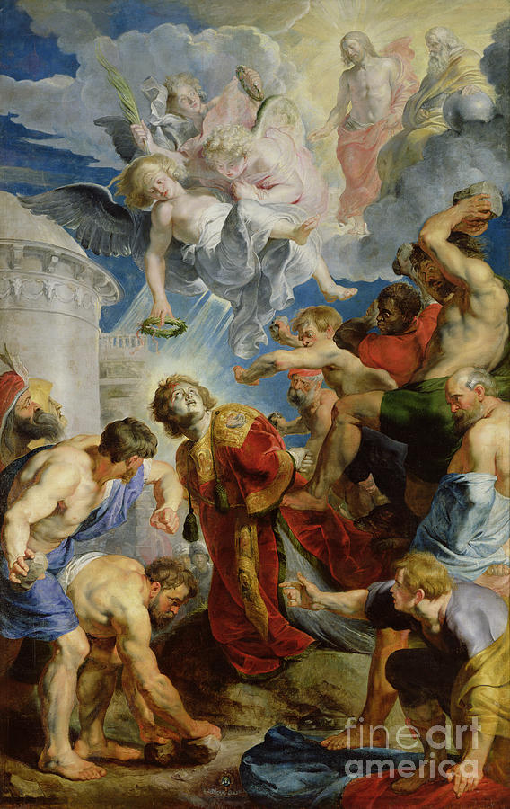 The Stoning Of St. Stephen, From The Triptych Of St. Stephen Painting by Peter Paul Rubens
