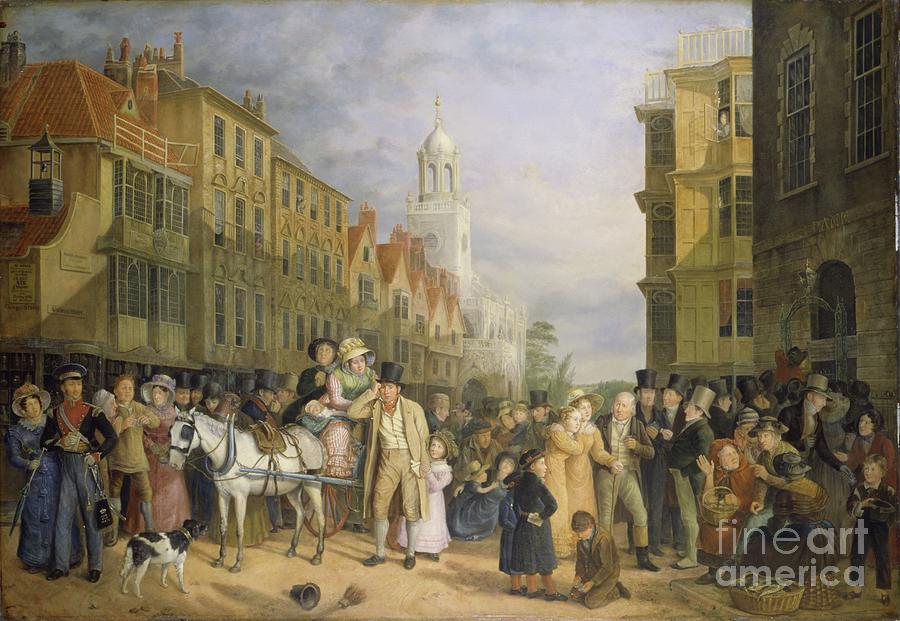 Horse Painting - The Stoppage Of The Bank, C.1827 by Rolinda Sharples