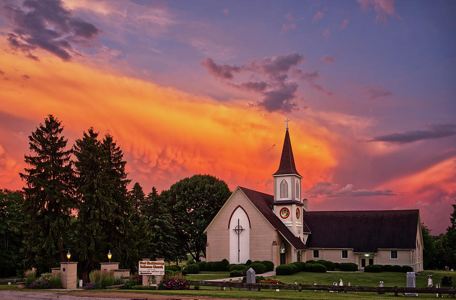 The Storm Has Passed - West Koshkonong Lutheran Church - Wisconsin Photograph by Peter Herman