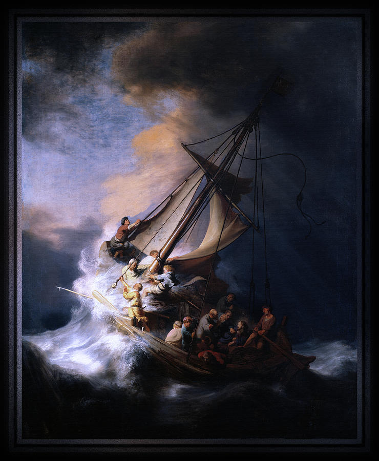 The Storm on the Sea of Galilee by Rembrandt van Rijn Digital Art by Rolando Burbon
